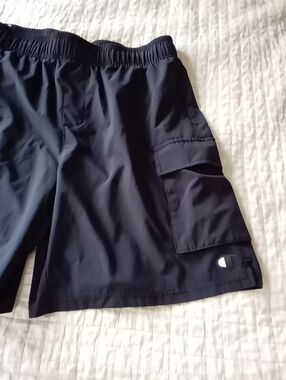 Champion Black Athletic Cargo Shorts with Elastic Waist